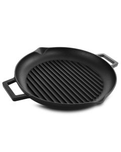 Gibson General Store Addlestone 12 Inch Preseasoned Cast Iron Grill Pan with Dual Pouring Spouts