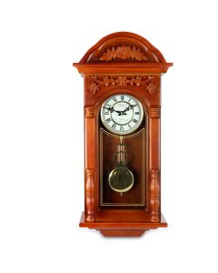 Bedford Clock Collection 27.5 Inch Oak Finish Pendulum Wall Clock