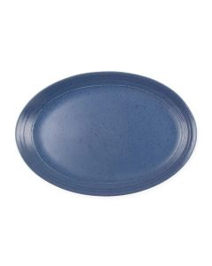 Gibson 14 Inch Stoneware Oval Platter in Blue Speckle