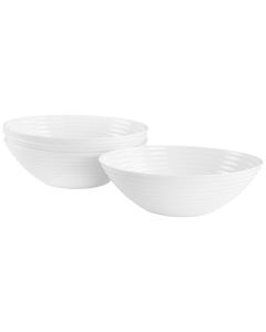 Gibson Ultra Patio 4 Piece Tempered Opal Glass Cereal Bowl Set in White