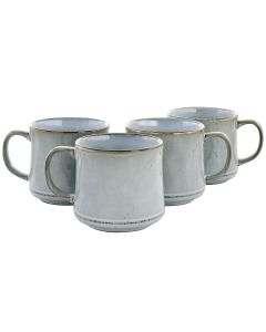 Gibson Home Picadelle 4 Piece 21oz Stoneware Mug Set in Light Grey
