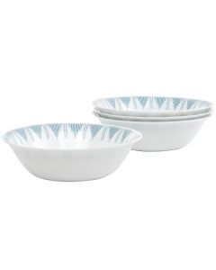 Ultra by Gibson Piper Point 4 Piece 7.5 Inch Round Tempered Opal Glass Bowl Set in Blue