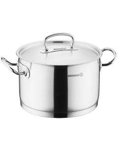 Korkmaz Proline Professional Series 10.2 Liter Stainless Steel Casserole with Lid in Silver