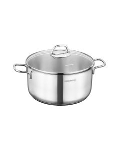 Korkmaz Perla 2 Piece 4 Liter Stainless Steel Casserole with Lid in Silver