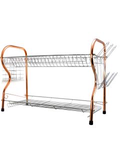 Better Chef 2-Tier 16 in. Chrome Plated Dish Rack in copper