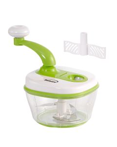 Brentwood 8 Cup Hand Crank Food Processor with Stainless Steel Blades and Paddle Mixer in Green