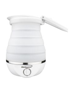 Brentwood Dual Voltage 3.3 Cup Collapsible Travel Kettle in White