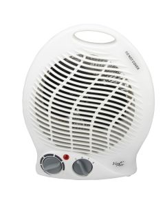 Vie Air 1500W Portable 2-Settings White Home Fan Heater with Adjustable Thermostat